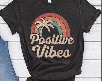 Positive Vibes Rainbow T-Shirt Big Fan of Human Rights Shirt, Retro Rainbow Tshirt, Radicalized by Basic Decency Tee, Everyone Welcome Gift