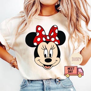 Comfort Colors Minnie Mouse T-Shirt, Disney Minnie Shirt, Minnie Checkered Shirt, Disney Gift Shirts, Disney Shirts Adults, Minnie Shirt image 1