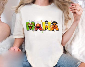 Custom Mama Sesame Street Comfort Colors Shirt: Birthday Family Matching