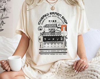 Camisa Ichiraku Ramen Shop: Vintage Anime Ninja Camiseta unisex
