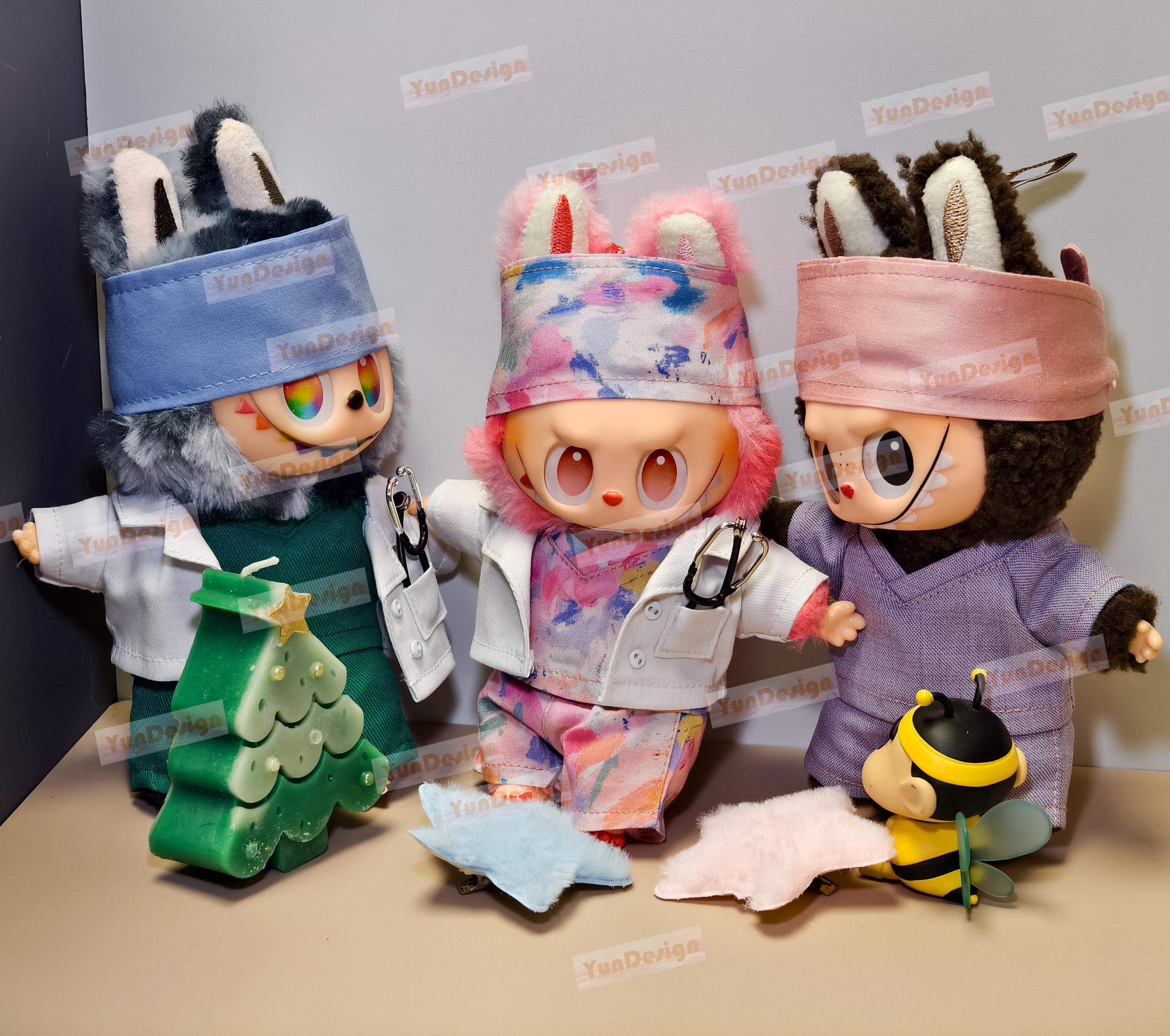 Handmade Uniform Set for 6.69" Dolls,Labubu Scrub Outfit,Handmade Doll clothes,Labubu Clothes,Labubu Accessories labubu Macaron doll clothes