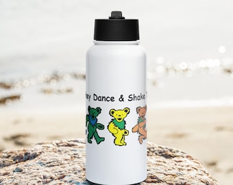 Stainless steel water bottle with a straw lid