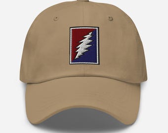 Grateful Dead Lightning Bolt with American Flag on back baseball cap