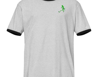 Hybrids / Ice House on Back with Skeleton on Front Unisex ringer t-shirt