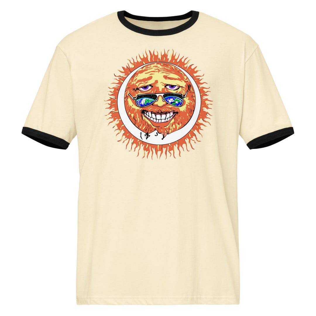 The Ringer Sun Sun Jerry on Front, Skeleton on Back of Unisex Ringer T-shirt - Etsy