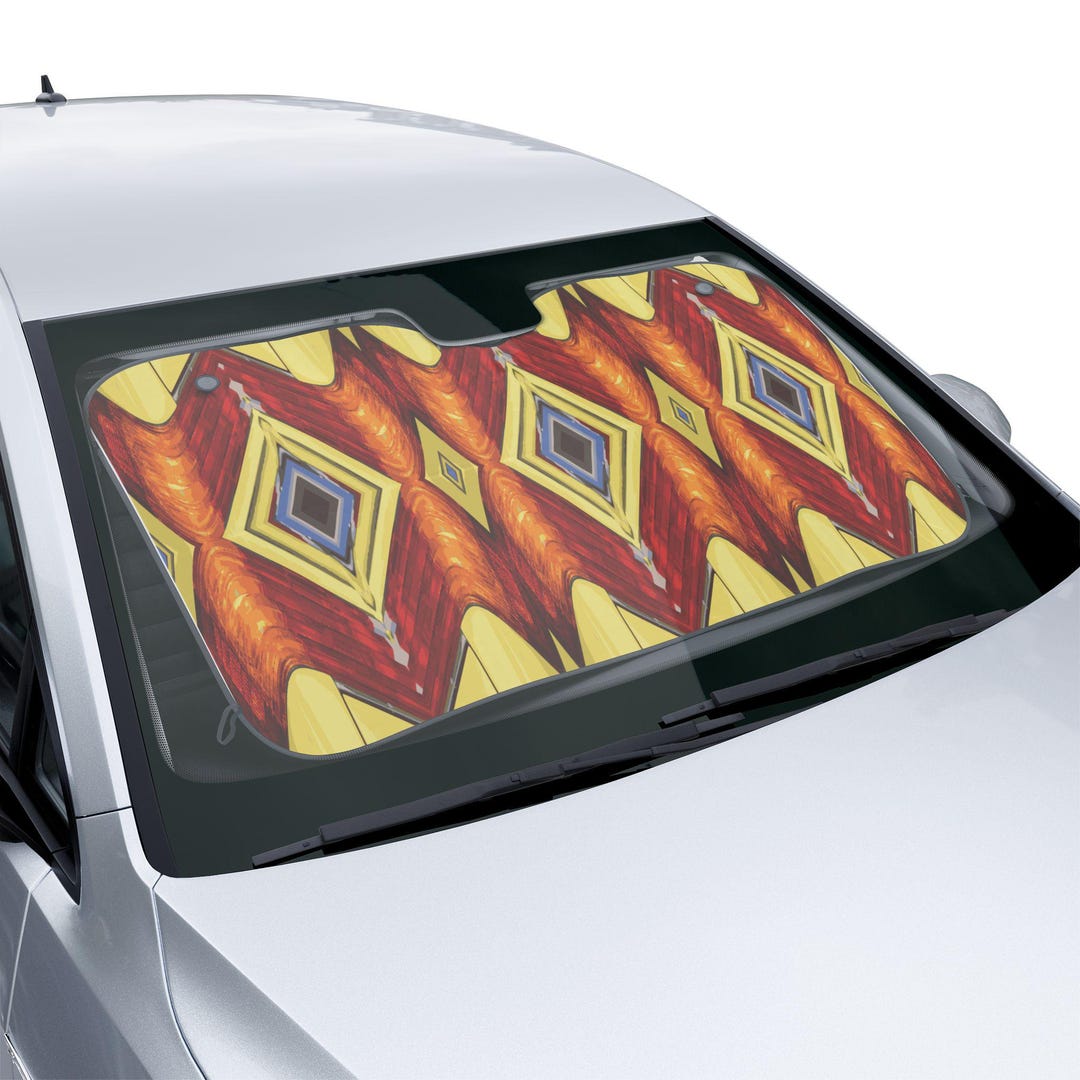 Car Window Visor Sign German Car Brake Light Abstract Pattern Sun Screen, Vintage Cars Shade ...