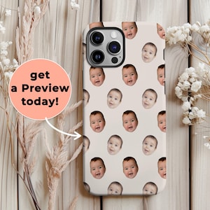 Coque de portable personnalisée visage de bébé cadeaux coque de portable personnalisée avec personnalisation d'image coque de portable pour iphone 16 coque de portable samsung visage 15