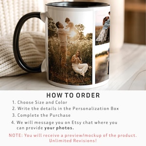 Custom Photo Collage Coffee Mug with personalization for Mothers day mug Personalized image mug for Mom Picture collage gift coffee mug image 7