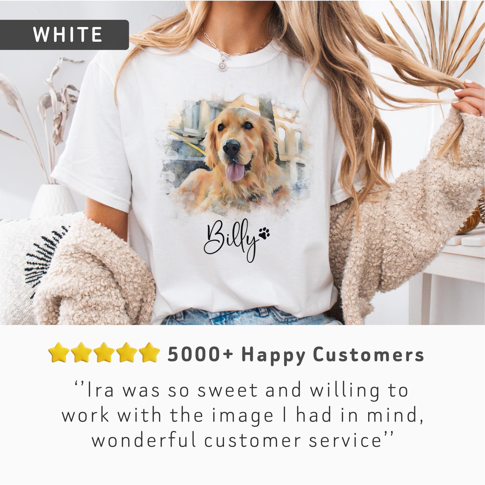 Custom Dog Portrait Shirt Personalized Pet Photo Tee Comfort Colors Dog ...