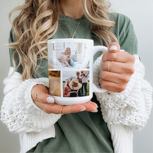 Custom Photo Collage Coffee Mug with personalization for Mothers day mug Personalized image mug for Mom Picture collage gift coffee mug image 5