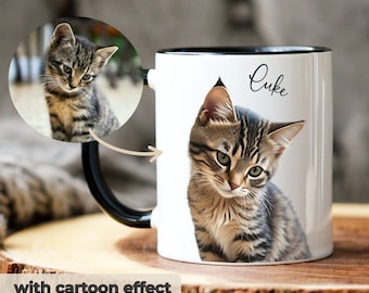 Personalized cat custom mug cat custom cat mug gift customize mug cat mom mug for cat lover customizable cat coffee mug with photo picture