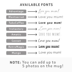 Custom Photo Collage Coffee Mug with personalization for Mothers day mug Personalized image mug for Mom Picture collage gift coffee mug image 9