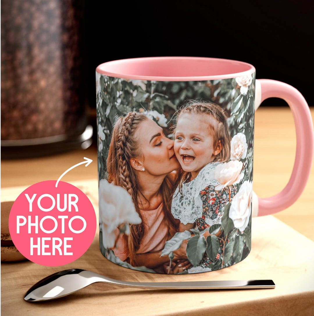 Walking Mom Cartoon Photo - Personalized Custom Glass Mug