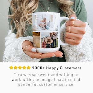 Custom Photo Collage Coffee Mug with personalization for Mothers day mug Personalized image mug for Mom Picture collage gift coffee mug image 4