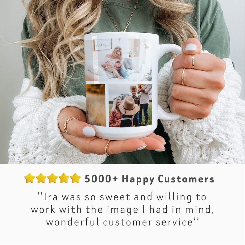 Custom Photo Collage Coffee Mug with personalization for Mothers day mug Personalized image mug for Mom Picture collage gift coffee mug image 4