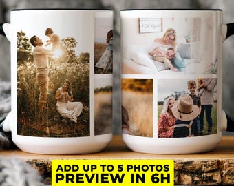 Gift for Him Photo Collage Mug Birthday Christmas Anniversary Gift Photo Coffee Cup Gift for Her Keepsake
