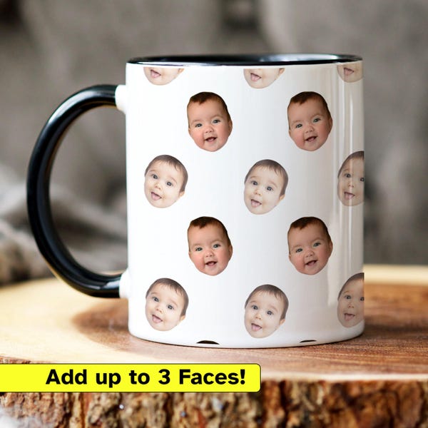 Regalo de taza con foto de bebé personalizada, taza de tía personalizada, regalo de tía personalizado, regalo de tía, taza con cara de bebé, regalo de mamá, regalo de abuela, taza de bebé, nueva tía