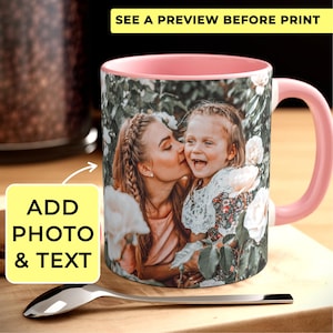 Custom Photo Coffee Mug with personalization for Mothers day mug Personalized image mug for Mom Picture gift mug for Mom gift custom cup