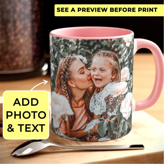 Custom Photo Coffee Mug with personalization for Mothers day mug Personalized image mug for Mom Picture gift mug for Mom gift custom cup
