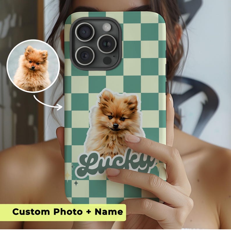Custom Pet Cell Phone Case Pet Portrait Phone Case Painted Dog customize phone case Personalize cat phonecase with photo customized iPhone Bild 1