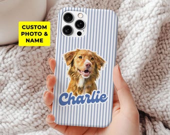 Dog Mom Phone Case Gift Custom Pet Photo, Personalized Dog Photo iPhone Samsung Case Dog Mum Gift, Custom Pet Portrait Phone Cover Dog Mom