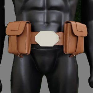 Star Wars Boba Fett, Mandalorian Book of Boba Fett Costume,  Leather Belt with Pouches, Star Wars Props for Halloween Costumes