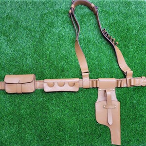Funda de cinturón mandaloriana para disfraz de cosplay para adultos, para hombre y mujer, de cuero genuino, accesorio de disfraz de Star Wars, ideal para Halloween o cosplay.