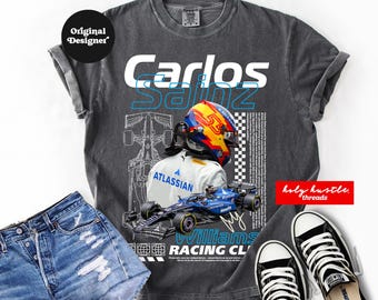 Carlos Sainz Williams Vintage Shirt, Formula 1 Tee, Comfort Colors Vintage Formula One, Formula F1 Merch, Sainz 55 Racing Fan, F1 Gifts