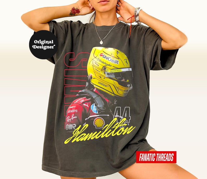Lewis Hamilton F1 Shirt, Vintage Ferrari F1 Racing Shirt, F1 Retro Graphic Tee, Formula 1 Merch, Gift for Hamilton Fans, Formula One Tee image 1