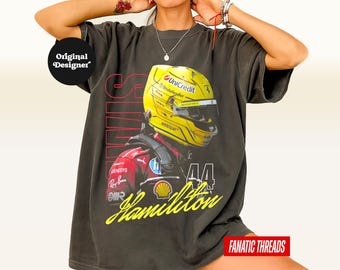 Lewis Hamilton F1 Shirt, Vintage Ferrari F1 Racing Shirt, F1 Retro Graphic Tee, Formula 1 Merch, Gift for Hamilton Fans, Formula One Tee