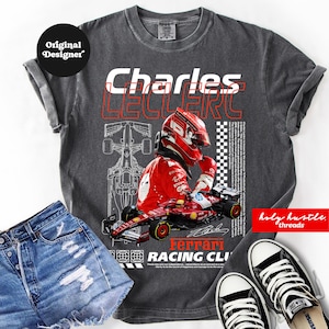 Charles Leclerc Ferrari Vintage F1 Merch Shirt, Formula 1 Tee, Comfort Colors Vintage Formula One T-shirt, Gift for Ferrari F1 Racing Fan