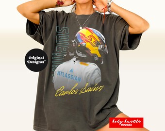 Camiseta de Carlos Sainz F1, camiseta vintage de Williams F1, camiseta gráfica retro de F1, merchandising de Fórmula 1, regalo para fans de Sainz 55, camiseta de Fórmula 1