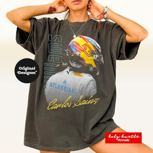 Carlos Sainz F1 Shirt, Vintage Williams F1 Racing Shirt, F1 Retro Graphic Tee, Formula 1 Merch, Gift for Sainz 55 Fans, Formula One Tee