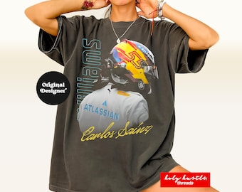Carlos Sainz F1 Shirt, Vintage Williams F1 Racing Shirt, F1 Retro Graphic Tee, Formula 1 Merch, Gift for Sainz 55 Fans, Formula One Tee