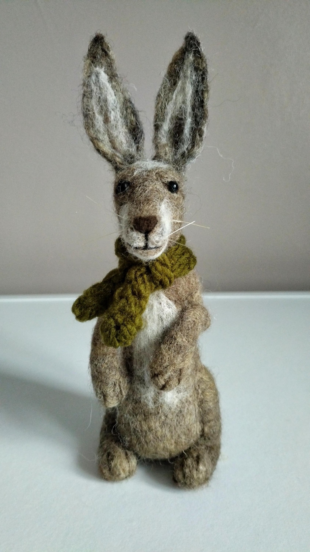 Needle Felted Hare Sculpture: Collectible Wool Rabbit Figurine - Etsy