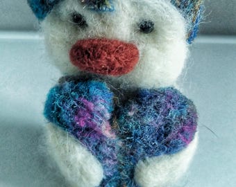 Needle Felted Wool Duck Sculpture: Handmade Collectible Artwork