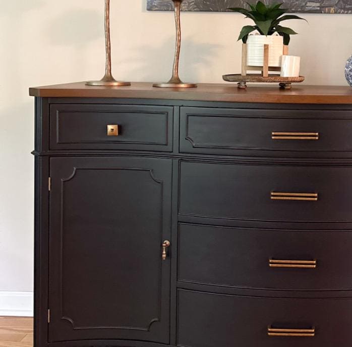 Available Now!! Solid Wood Duncan Phyfe Buffet Sideboard in Dark Blue and Antique Walnut