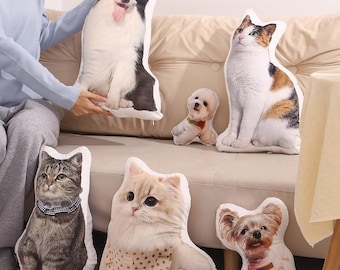 Pet Portrait Pillow,Custom Shaped Pillow,Custom Dog Pillow,Custom Cat Pillow,3d Pet Pillow,Pet Memorial Pillow,Cat Themed Gifts,Photo Pillow