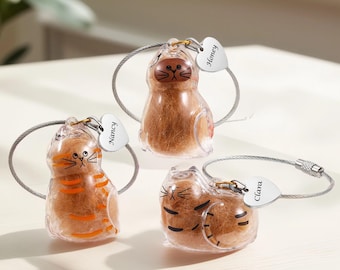 Cat Fur Ornament,Cat Fur Memorial Jar,Cat Lost Gifts,Personalized Pet Jar,Custom Pet Fur Memorial Jar,Cat Hair Memorial,Cat Memorial Gift