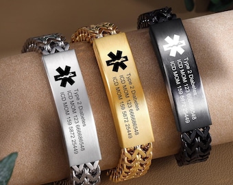 Custom Medical Id,Diabete Bracelet,Id Medical Bracelets,Medical Id Bracelet,Alert Id Bracelet,Medical Alert Id,Bracelet For Men,Gift For Dad