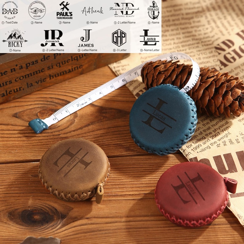 💖Buy 2 Free Shipping💖Personalized Leather Measure Tape, Retractable Tape,Flexible Tape, Pocket Tape Measure, Gift for Dad, Practical Gift