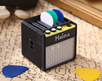 Guitar Pick Case,Guitar Pick Box,Gift For Guitarist,Cute Gift Amp,Guitar Pick Display,Guitar Picks Box,Pick With Case,Guitar Pick Storage