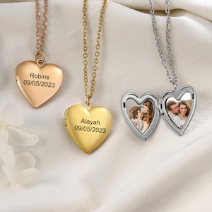 Gold Locket Necklace,Custom Heart Pendant,Picture Gold Custom,Necklace with Photo,Custom Photo Locket,Photo Locket Necklace,Mothers Day Gift