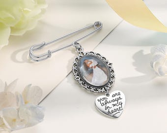 Photo Brooch,Custom Photo Pin,Letter Lapel Pins,Brooch for Women,Bridal Shower Gift,Bridal Locket,Personalized Brooch,Wedding Pin,Bride Gift
