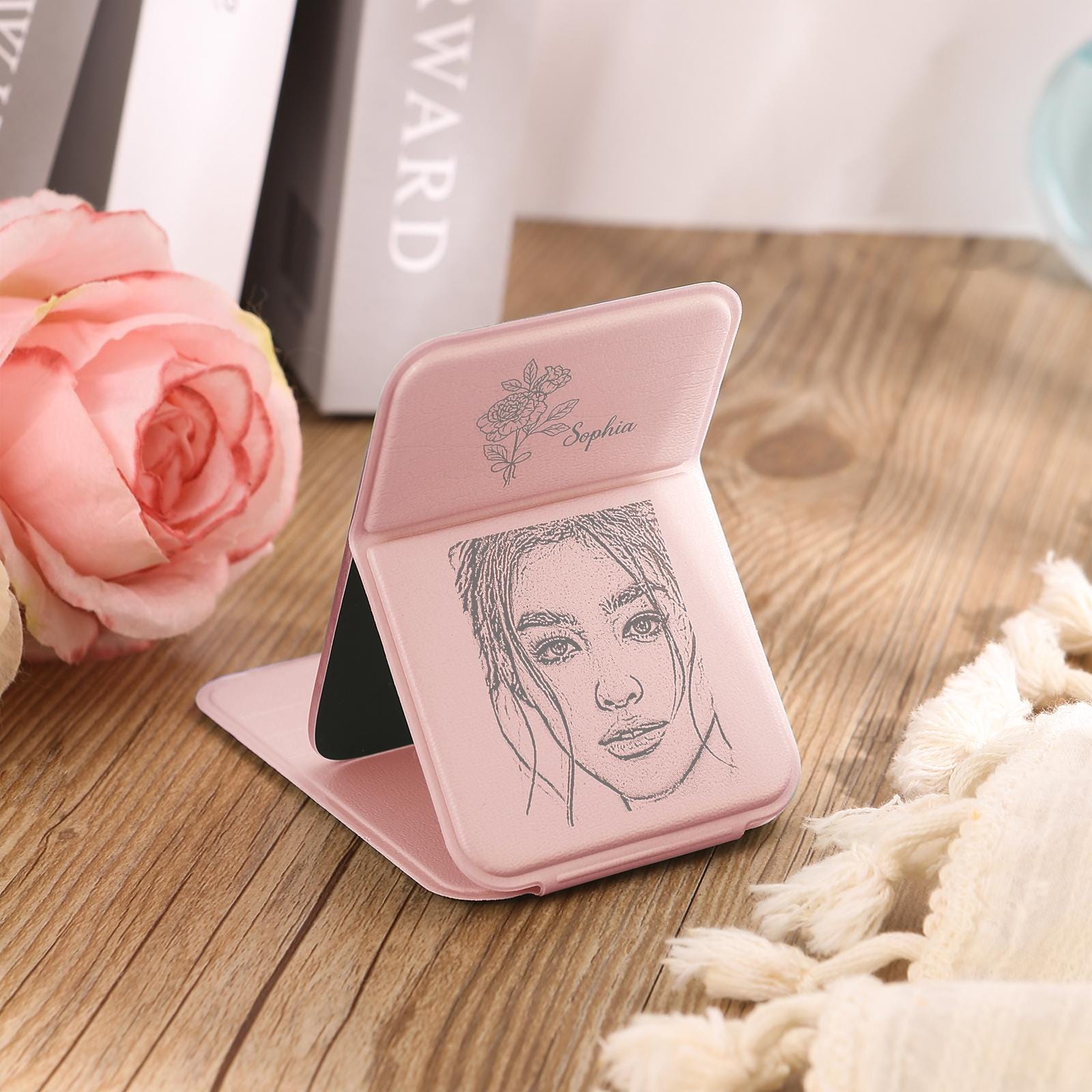 Brth Month Flower Mrror, Brth Month Flower Pocket Mrror For