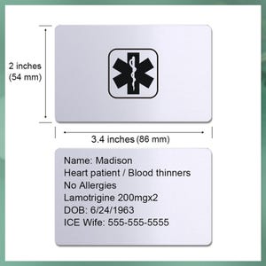 Medical Alert Bracelet,Health Medical Id Bracelet,Custom Medical Bracelet for Women,Stainless steel bracelet,qr code medical bracelet Silver Medical Card