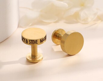 Custom Cufflinks,Personalized Gift,Customized Text Cufflinks,Luxury Jewelry,Gold Cufflinks,Wedding Cufflinks,Men's Cufflink,Anniversary Gift