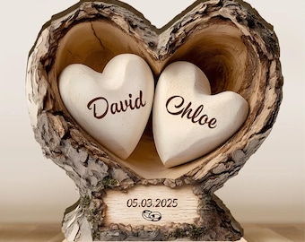 Personalized couple gift,Family name ornament,Mantel decoration,Personalized wood ornament,Custom wedding decor,First Christmas married