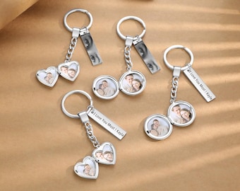 Heart Photo Locket Keychain,Custom Text Keychain,Personalized Keychain,Drive Safe Keychain,Photo Keyring,Photo Keychain,Metal Keychain