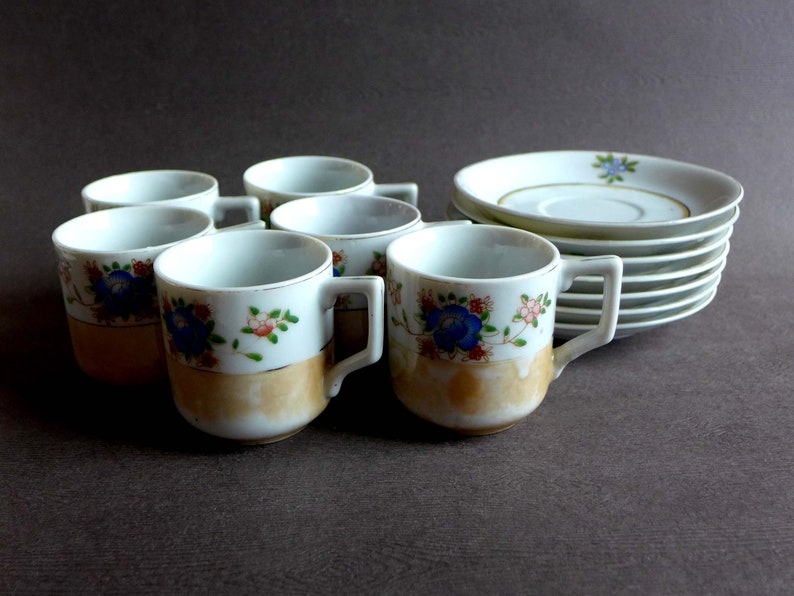 Occupied Japan Demitasse Set Vintage Tashiro Shoten Hand Etsy